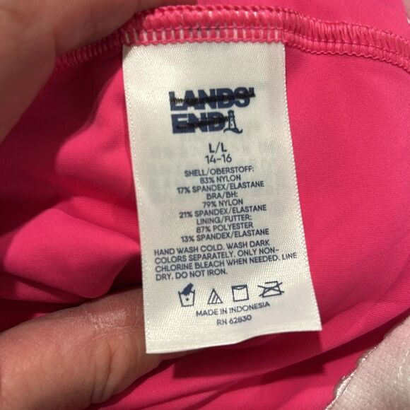 Land’s End plus standard size tulip hem adjust cup tankini Prism Pink Various - Picture 7 of 7